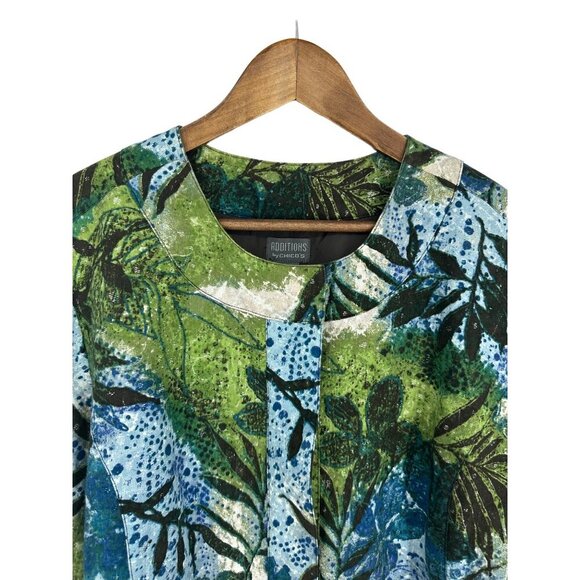 Additions by Chico's Women's Snap Closure Floral Blazer Size 3 US XL - Picture 2 of 7